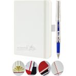 Artlantis Tarihsiz Ajanda Çizgili Sert Kapak Lastikli 13X21 cm ve Pilot Kalem Seti 1 Paket Not Defteri Çizgili Kalem Tutuculu - Beyaz