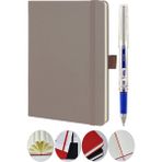 Artlantis Tarihsiz Ajanda Çizgili Sert Kapak Lastikli 13X21 cm ve Pilot Kalem Seti 1 Paket Not Defteri Çizgili Kalem Tutuculu - Gri