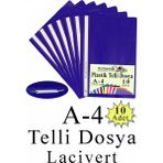 Artlantis Telli Dosya Plastik A4 10 Lu 1 Paket Poşet Dosyalara Uyumlu Ekonomik Şeffaf Kapak Telli Dosya Okul Büro Ofis - Lacivert