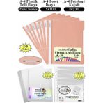Artlantis Telli Dosya Plastik A4 10 Lu Poşet Dosya 50 Li A4 Fotokopi Kağıdı 100 Adet 1 Paket Ekonomik Şeffaf Kapak Dosya - Pastel Turuncu