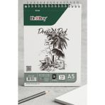 Artlantis Telli Eskiz Defteri A5 cm 1 Adet Herboy 120 gr Eskiz Defteri Karakalem Çizim 50 Sayfa Dokulu Kağıt Üstten Açılmalı Ezkiz - Çok Renkli - 120gr