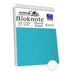 Artlantis Telli Masaüstü Not Defteri Kareli A5 Orta Boy 1 Adet Masa Üstü Plastik Kapaklı Spiralli Bloknot Bloc