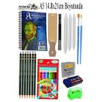 Artlantis Telli Suluboya Bloğu Kağıdı A5 210gr 20 Yaprak İnce Dokulu Gölgelendirme Zımpara Aquarell Kuruboya Dereceli Kalem Uzatma Çok Renkli