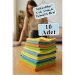 Artlantis Temizlik Bezi 10 Adet Renkli 40X40CM Mikrofiber Bez Kurulama Bezi Iz Bırakmayan Bez Leke Tutmaz Cam Bezi Mutfak Bezi - Standart