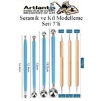 Artlantis Top Uçlu Seramik ve Kil Modelleme Seti 7 li 1 Paket Polimer Kil Şekillendirme Çömlek Oyma Çiçek Marz