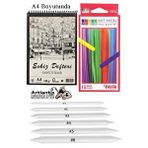 Artlantis Toz Pastel Boya 12 Renk A4 Eskiz Defteri Pastel Dağıtma Kalemi 1 Paket Toz Soft Pastel Boya 12 Li Yumuşak Pastel Gölgele Çok Renkli