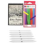 Artlantis Toz Pastel Boya 12 Renk A4 Eskiz Defteri Pastel Dağıtma Kalemi 1 Paket Toz Soft Pastel Boya 12 li Yumuşak Pastel Gölgele