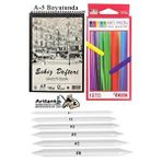 Artlantis Toz Pastel Boya 12 Renk A5 Eskiz Defteri Pastel Dağıtma Kalemi 1 Paket Toz Soft Pastel Boya 12 Li Yumuşak Pastel Gölgele Çok Renkli