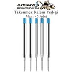 Artlantis Tükenmez Kalem Yedeği 5 Adet Tükenmez Kalem İçi Yedek Mavi Metal Tükenmez Kalem İçi Okul Ofis Jel Ka