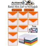 Artlantis Turuncu Mini Zarf 7x9 cm Not Kağıtlı 20 Adet Küçük Turuncu Zarf Mektup Oyun Zarfı Doğum Günü Dilekleri Zarfı Canlı Renk - 7x9cm - Standart