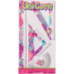 Artlantis Unicorn Cetvel Takımı 30 cm 1 Paket Cetvel Gönye Iletki Şeffaf Çizim Takımı Pergelli Çizim Seti 4 Parça Kız Çocuk - Standart