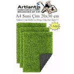Artlantis Yapay Çim A4 20x30 cm 3 Adet A4 Boyutunda Maket Çim Dekorati Yapay Çim Halı Teraryum Suni Çim