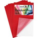Artlantis Yapışkanlı Keçe A4 20X30 cm 5 Li 1 Paket 2.0 mm Kendinden Yapışkanlı Renkli Hobi Keçesi Elişi Keçe Kumaşı Anasınıfı Kreş - Kırmızı - 20X30cm
