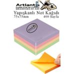 Artlantis Yapışkanlı Not Kağıdı 4 Renk 400 Sayfa 1 Paket Harmoni Küp Blok Yapışkanlı Postit 75X75 mm Renkli - Standart - 75x75mm