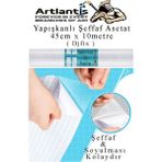Artlantis Yapışkanlı Şeffaf Asetat 1 Adet 45CM x 10 Metre Djfix Kendinden Yapışkanlı Şeffaf Rulo Asetat Transparan Soğuk Laminasyon - 45x1000cm