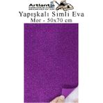 Artlantis Yapışkanlı Simli Eva 50x70 cm 1 Adet Simli Yapışkanlı Eva Süngeri Okul Kreş Anasınıfı Elişi Etkinlikleri Hobi Mor