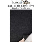 Artlantis Yapışkanlı Simli Eva 50x70 cm 1 Adet Simli Yapışkanlı Eva Süngeri Okul Kreş Anasınıfı Elişi Etkinlikleri Hobi Siyah