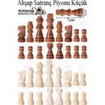 Artlantis Yedek Ahşap Satranç Taşı 7 cm 1 Adet Küçük Satranç 70 mm 16 Parça Plastik Satranç Taşları Şah Vezir Fil At Kale Piyon