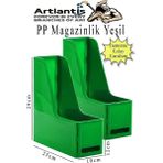 Artlantis Yeşil Magazinlik Demonte Plastik 2 Adet Plastik Kutu Klasörü Magazinlik A4 Dosya ve Masa Düzenleyici Sınıf Ev Ofis - Standart