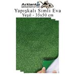 Artlantis Yeşil Yapışkanlı Simli Eva 35x50 Cm 3 Adet Simli Yapışkanlı Eva Süngeri Okul Kreş Anasınıfı Elişi Etkinlikleri Hobi