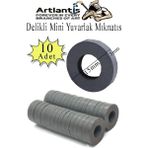 Artlantis Yuvarlak Delikli Mıknatıs Mini 10 Adet 15X3 mm Mini Mıknatıs Seramik Kömür Mıknatıs Nişan Düğün Sünnet Çok Amaçlı Süsleme Mıknatıs - Siyah - Standart