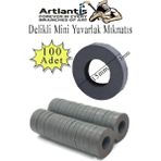 Artlantis Yuvarlak Delikli Mıknatıs Mini 100 Adet 15X3 mm Mini Mıknatıs Seramik Kömür Mıknatıs Nişan Düğün Sünnet Çok Amaçlı Süsleme Mıknatıs - Siyah - Standart