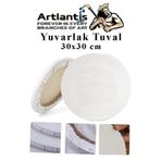 Artlantis Yuvarlak Tuval 30x30 cm 1 Adet Arkadan Zımbalı Astarlı Resim Tuvali Akrilik Boya Yağlı Boya