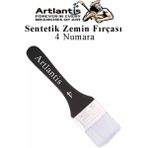 Artlantis Zemin Fırçası 4 Numara 1 Adet Siyah Saplı Beyaz Fırça Kıllı Sentetik Ipek Uçlu Kıl Akrilik Guaj Yağlı Boya Fırçası Zemin - Standart
