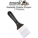Artlantis Zemin Fırçası 5 Numara 1 Adet Siyah Saplı Beyaz Fırça Kıllı Sentetik Ipek Uçlu Kıl Akrilik Guaj Yağlı Boya Fırçası Zemin - Standart