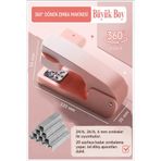 Artlantis Zımba Makinesi 24/6 1 Adet Fixpoint P-4550 Pastel Renkler Büyük Zımba Makinası ve Teli 20 25 Sayfa D
