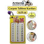 Artlantis Zincirli Çarpım Tablosu 1 Adet 6X10 cm Cep Zircirli Çarpım Tablosu Yaz Sil Özellikli Çarpım Tablosu Kartları Karne Hediyesi - Çok Renkli - Standart - 6x10cm