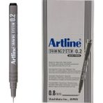 Artline 232 Siyah Çizim Kalemi 0.2 mm Reçine Uçlu 12'li Set Grafik Tasarım İçin