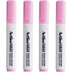 Artline 660 Fosforlu Kalem Kesik Uç 1.0 4.0 mm Pastel Pink 4 Adet - Pastel Pembe