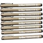 Artline Drawing System Teknik Çizim Kalemi Siyah Metal Takviyeli Uç ile