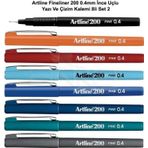 Artline Fineliner 8'li Set 1 200 0.4 mm İnce Uçlu Yazı ve Çizim Kalemi