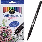 Artline SUPREME İnce Astarlı Kalemler, Çizim, Boyama, Yazma, Sanat ve Tasarım için Uygun, 0,4 mm İnce Uçlu Mürekkep Eskiz Kalemi, Sanatçı için İdeal Hediye, Çok Renkli Set, 10'lu Paket