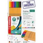 ArtMaster 10 Renk Fineliner Kalem 1 Paket Stabilo Point 88 10 Lu Ana Renkler Ince Keçe Uçlu Kalem 0.4mm Su Bazlı Mürekkep - Renkli - 0.4 mm - Standart