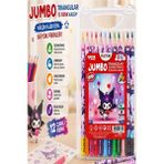 ArtMaster 12 Li Jumbo Kuru Boya Kalemi Plastik Kutu 1 Paket Fatih Kuromi Figürlü Kalın 12 Renk Kuruboya Tam Boy Renkli Kalem - Standart
