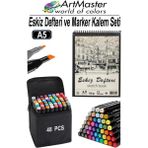 ArtMaster A5 Eskiz Defteri 50 Yaprak 100 gr 1 Adet 48 Renk Marker Kalem Çift Taraflı Touch Çift Uçlu Eskiz Defteri Boya Seti - Renkli - Standart