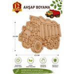 ArtMaster Ahşap Boyama Kamyon 12 Adet 10X15CM Araba Boyama Figürü Etkinlik Çoçuk Gelişim Motor Beceri Kreş Anasınıfı - Standart - Naturel