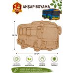 ArtMaster Ahşap Boyama Otobüs 24 Adet 10X15CM Araba Boyama Figürü Etkinlik Çoçuk Gelişim Motor Beceri Kreş Anasınıfı - Standart - Naturel