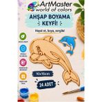 ArtMaster Ahşap Boyama Yunus Balığı 24 Adet 10X15CM Boyama Deniz Figürü Etkinlik Çoçuk Gelişim Motor Beceri Kreş Anasınıfı - Standart - Naturel