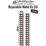 ArtMaster Ahşap Maket Çit 30X4 cm Boyanabilir 2 Adet Minyatür Bahçe Çiti Dekoratif Tasarım Okul Hobi Proje - Naturel - Standart