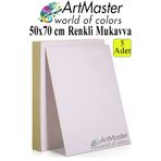 Artmaster Beyaz Renkli Mukavva 50x70 cm 5 Adet 1 Paket Renkli Sert Karton 1.0 mm Anasınıfı Hobi Etkinlik Okul