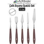 ArtMaster Çelik Boyama Spatülü 5 Li Spatül Resim ve Heykel Çelik Spatula Esnek Çelik Palet Bıçağı Pasta Spatulası 1 Paket - Standart - Kahverengi