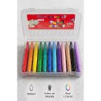 ArtMaster Çevirmeli Jel Mum Boya 12 Renk 1 Adet Masis Plastik Kutulu 12 Li Mum Boya Kalemi Silinebilir Zararsız Yıkanabilir - Çok Renkli - Standart