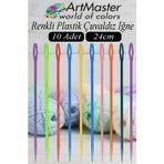 ArtMaster Çuvaldız Yün İğnesi Renkli Plastik 24 cm 10 Adet Plastik Yün Örgü Örme Dikiş İğnesi Dokuma İğnesi Yün Dikme İğnesi