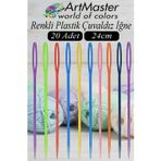 ArtMaster Çuvaldız Yün İğnesi Renkli Plastik 24 cm 20 Adet Plastik Yün Örgü Örme Dikiş İğnesi Dokuma İğnesi Yün Dikme İğnesi