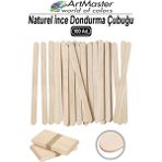 ArtMaster Dil Çubuğu Ince 100 Adet Ahşap Naturel Dondurma Çubuğu Okul Proje Tasarım Maket Hobi Dar Dil Çubuğu Etkinlik - Standart