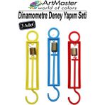 ArtMaster Dinamometre Renkli 3 Adet Deney Proje Yapım Seti Deney Malzemesi Okul Sınıf Deney Proje Tasarım Için Dinomometre Modeli - Standart